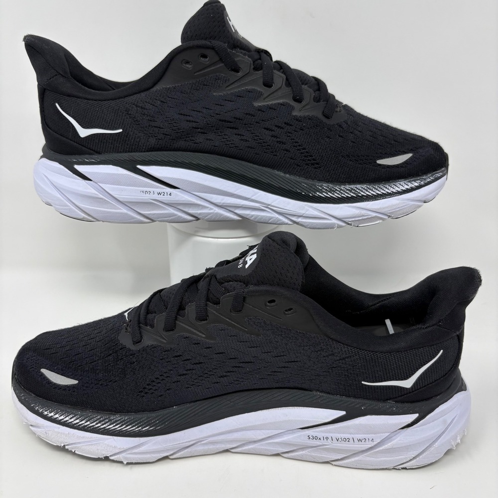Hoka Clifton 8 Women's Size 8 Black White Athletic Running Shoes (1119394 BWHT) - Picture 3 of 8